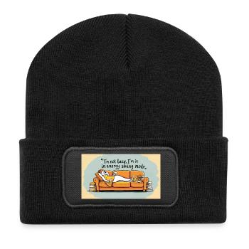 I'm not lazy, I'm in power saving mode - Recycled Patch Beanie - black - Front