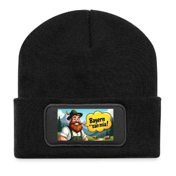 Bayern des san mia! - Recycelte Patch Beanie - Schwarz - Vorne