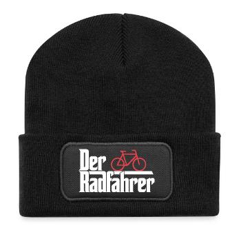 Der Radfahrer - Recycelte Patch Beanie - Schwarz - Vorne