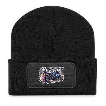 JDM Supersport Bike - Recycelte Patch Beanie - Schwarz - Vorne