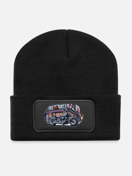 鉄鬼 Tekki Chopper - Recycelte Patch Beanie - Schwarz