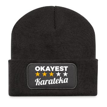 Karatéka moyen - Beanie recyclé à patch - charbon - Devant