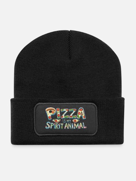 Pizza Love - Recycelte Patch Beanie - Schwarz