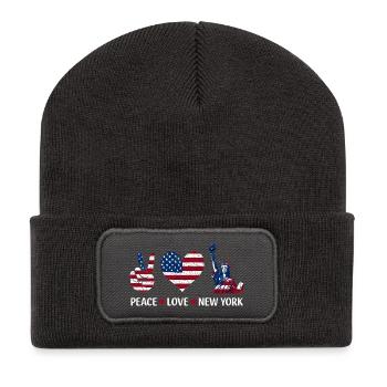 Peace Love New York - Recycled Patch Beanie - dark grey - Front