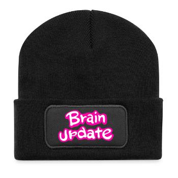 Brain Update Police de bande dessinée rose. - Beanie recyclé à patch - noir - Devant