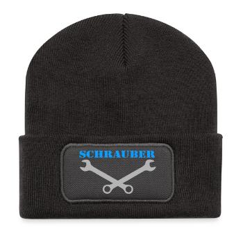 Schrauber , Kultschrauber ........................ - Recycelte Patch Beanie - Dunkelgrau - Vorne