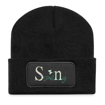 Spring - Recycelte Patch Beanie - Schwarz - Vorne