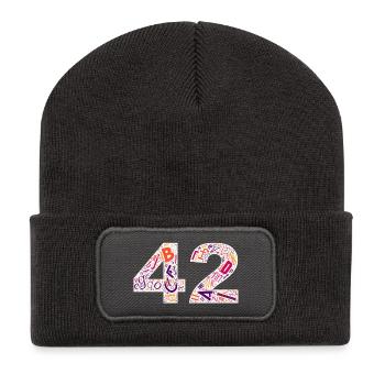 42 – The answer to life in typo style - Recycled Patch Beanie - dark grey - Front