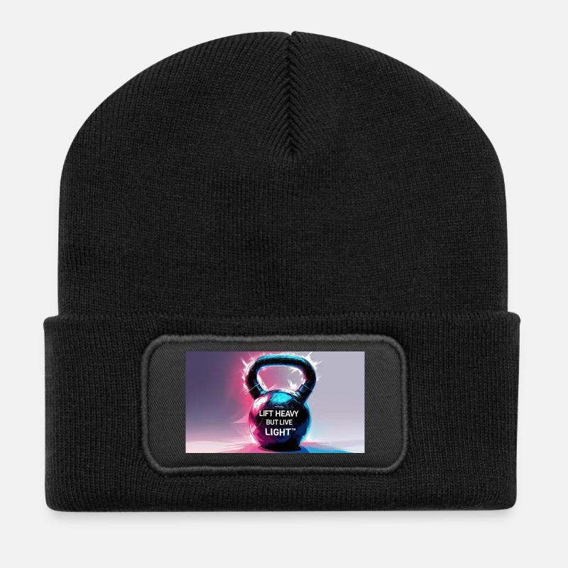 Kettelball mit Motivationsspruch - Recycelte Patch Beanie - Schwarz
