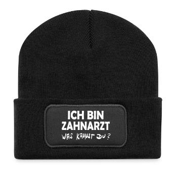 Gift for Dentist - Recycled Patch Beanie - black - Front