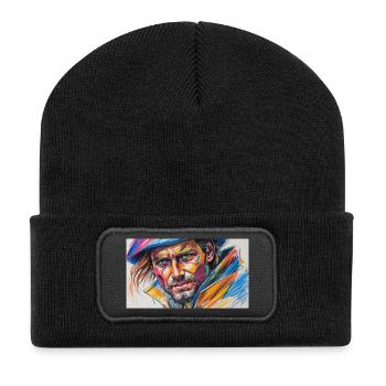 Colorful Urban Adventurer Portrait - Recycled Patch Beanie - black - Front