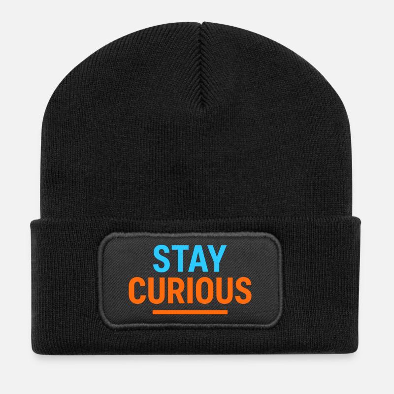 Bleiben Sie neugierig - Recycelte Patch Beanie - Schwarz