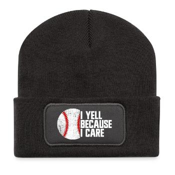 Ich schreie, weil es mir wichtig ist, Baseball-Elt - Recycelte Patch Beanie - Dunkelgrau - Vorne