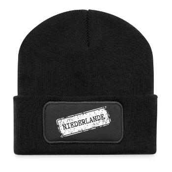 Netherlands Travel motif in vintage look - Recycled Patch Beanie - black - Front