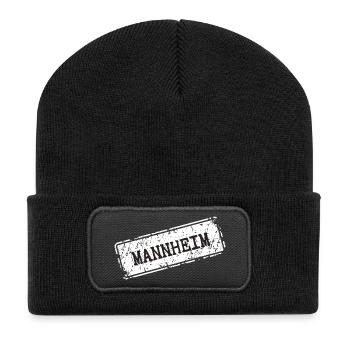 Mannheim - Beanie recyclé à patch - noir - Devant