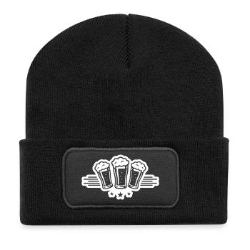 Beer Glass Party Symbol Beer - Recycled Patch Beanie - black - Front