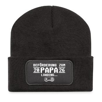 Futur papa 2026 loading - Père - Beanie recyclé à patch - charbon - Devant
