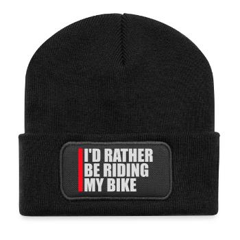Cyclisme Je préfère faire du vélo - Beanie recyclé à patch - noir - Devant