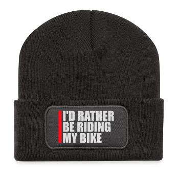 Cyclisme Je préfère faire du vélo - Beanie recyclé à patch - charbon - Devant