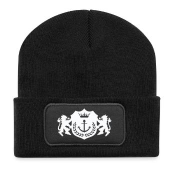 Armoiries de l’ancre royale - Beanie recyclé à patch - noir - Devant