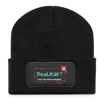 Reality? Not available for a short time - Recycled Patch Beanie - black - Front