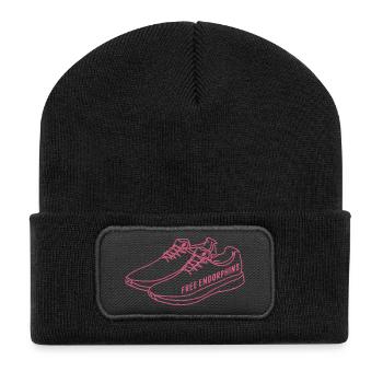 Endorphines gratuites – Conception de la motivation de course - Beanie recyclé à patch - noir - Devant