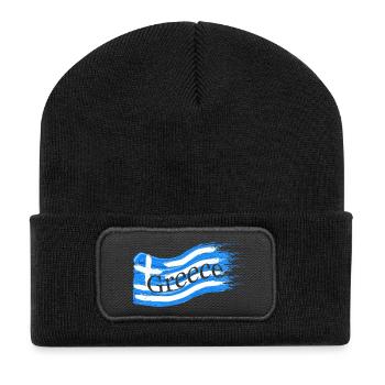 Greek flag - Recycled Patch Beanie - black - Front