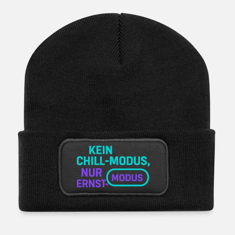 Ernst Mode ohne Chill - Recycelte Patch Beanie - Schwarz