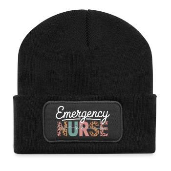 Emergency Nurse Leopard Print - Recycelte Patch Beanie - Schwarz - Vorne