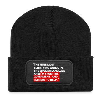 I am from the government - Recycled Patch Beanie - black - Front