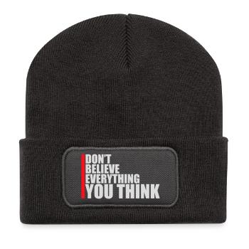 Ne croyez pas tout ce que vous pensez en disant la sagesse - Beanie recyclé à patch - charbon - Devant