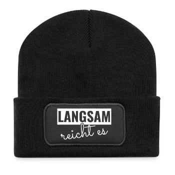 Slowly enough, - Recycled Patch Beanie - black - Front