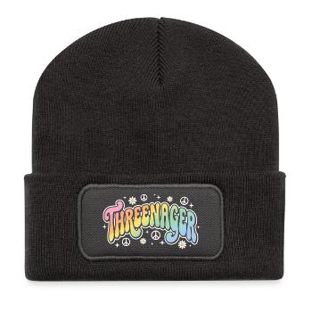 Threenager 3rd Birthday 3 Years Girls - Recycled Patch Beanie - dark grey - Front