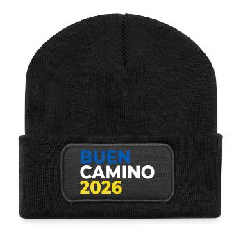 Buen Camino 2026 | Chemin de Saint-Jacques, Pèlerins, Santiago - Beanie recyclé à patch - noir - Devant