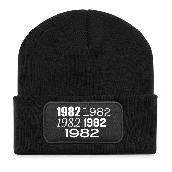 1982 - Recycelte Patch Beanie - Schwarz - Vorne
