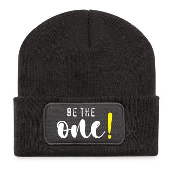 Sois celui qui ! - Beanie recyclé à patch - charbon - Devant