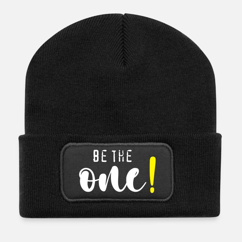 Be the one! - Recycelte Patch Beanie - Schwarz