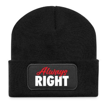 Always Right Valentine’s Day Matching Couple Joke  - Recycled Patch Beanie - black - Front
