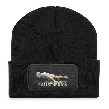 Calisthenics Planche - Greek Statue - Recycled Patch Beanie - black - Front
