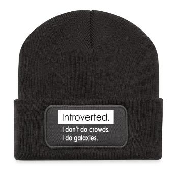 Introvert Quotes - Recycled Patch Beanie - dark grey - Front