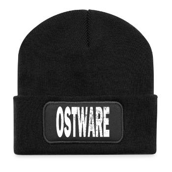DDR Ostware Fun Ostalgie Geschenk Hoodie T-Shirt - Recycelte Patch Beanie - Schwarz - Vorne