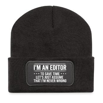 Editor Never Wrong Editors Review Editing Writing  - Recycled Patch Beanie - dark grey - Front