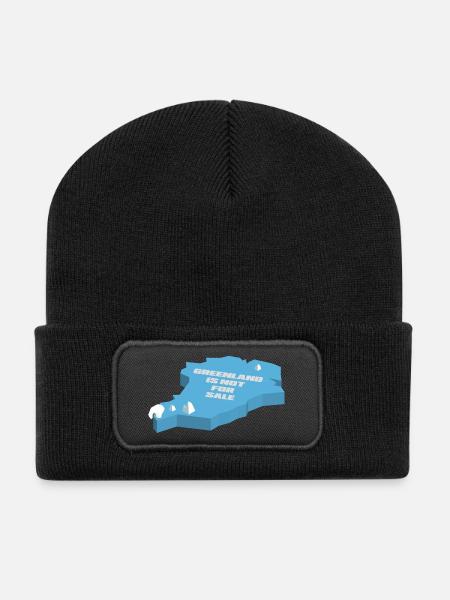 Grönland steht nicht zum Verkauf (3D-Edition) - Recycelte Patch Beanie - Schwarz