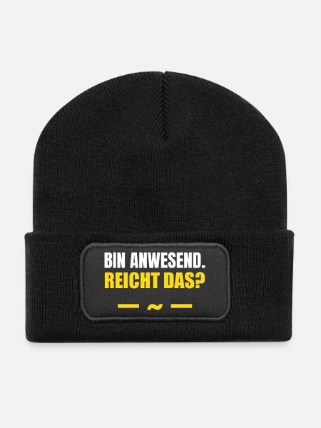 I'm present, that's enough - Recycled Patch Beanie - black