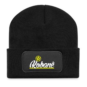 Kobane  - Recycelte Patch Beanie - Schwarz - Vorne