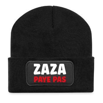 Zaza Paye Pas Typo Pop Coloré - Beanie recyclé à patch - noir - Devant
