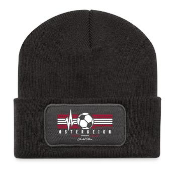 Austria Flag Football Heartbeat Austrians - Recycled Patch Beanie - dark grey - Front