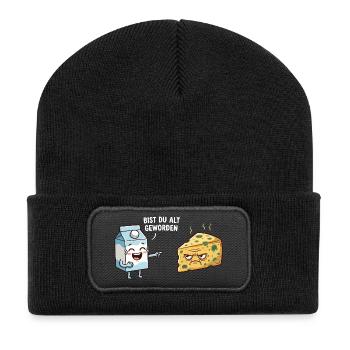 Have You Grown Old Milk Cheese Humor Birthday - Recycled Patch Beanie - black - Front
