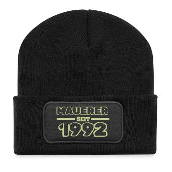 1992 - Recycelte Patch Beanie - Schwarz - Vorne
