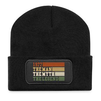 1977 The Man Myth Legend 1977 | vintage!! - Recycled Patch Beanie - black - Front